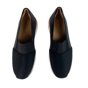 🟢 Vionic Women's Size 6.5 Black Cameo Slip On Leather Shoes